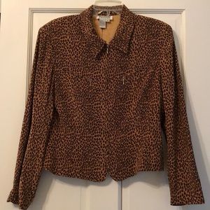 Leopard Print Silk Jacket.